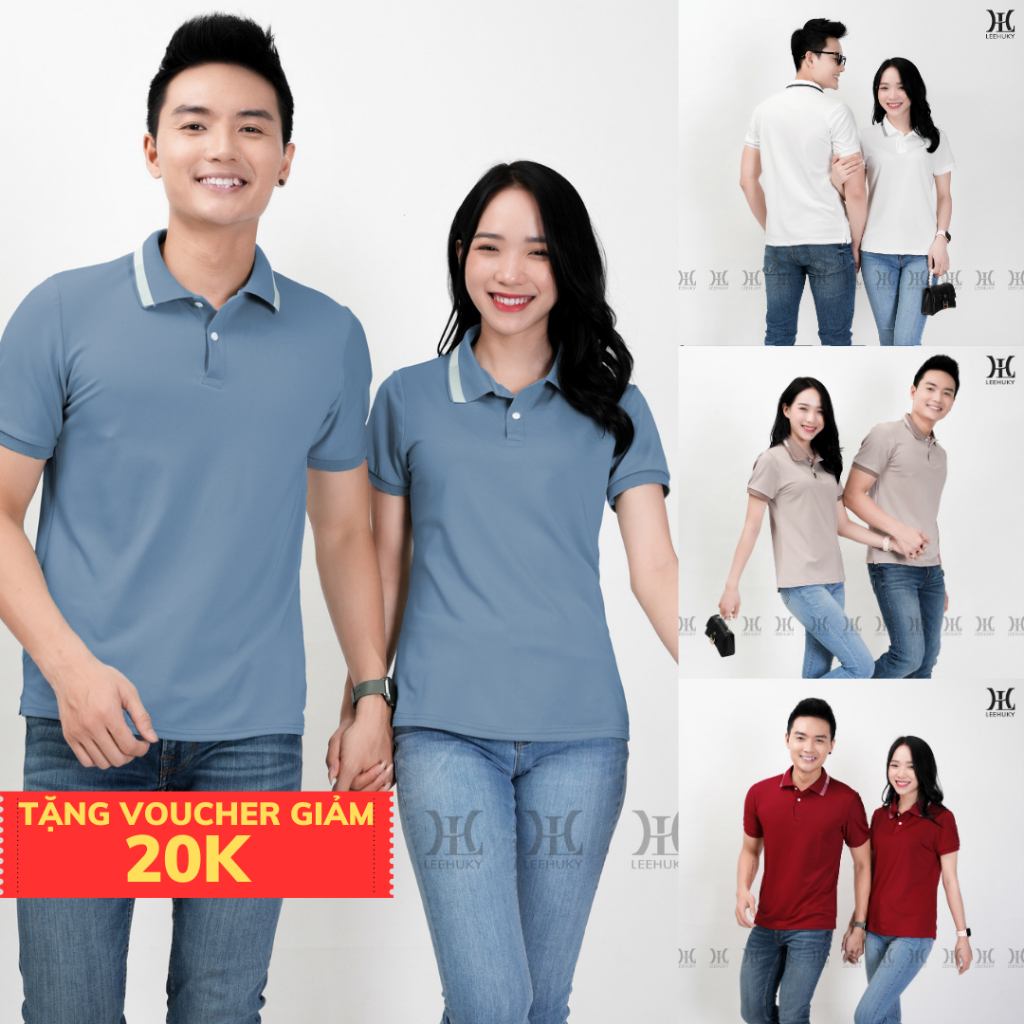 Áo Polo Nam Nữ Đồng phục Đội nhóm ôm dáng thon gọn vải thun cotton cá sấu cao cấp