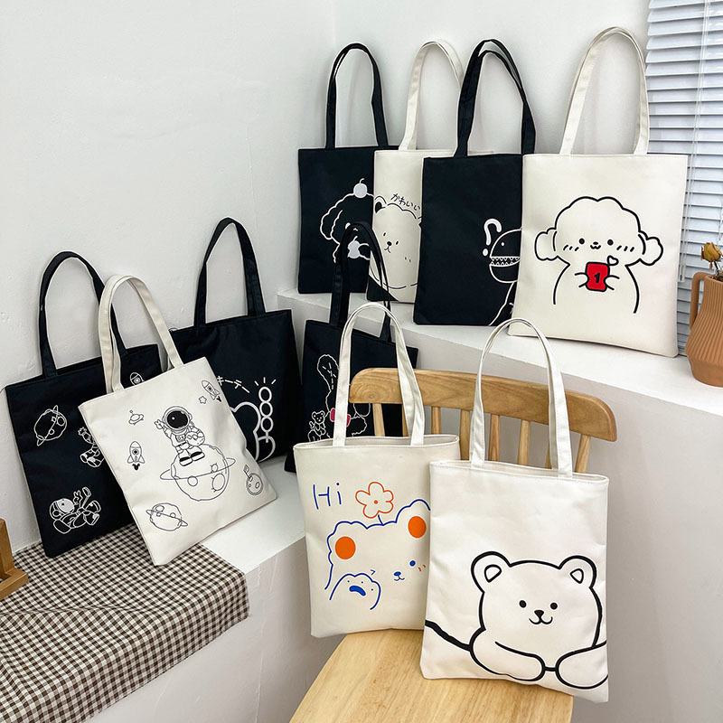 Túi xách vải totebag canvas có khóa kéo túi vải giá rẻ đi học đeo vai tote bag nL.Store T01