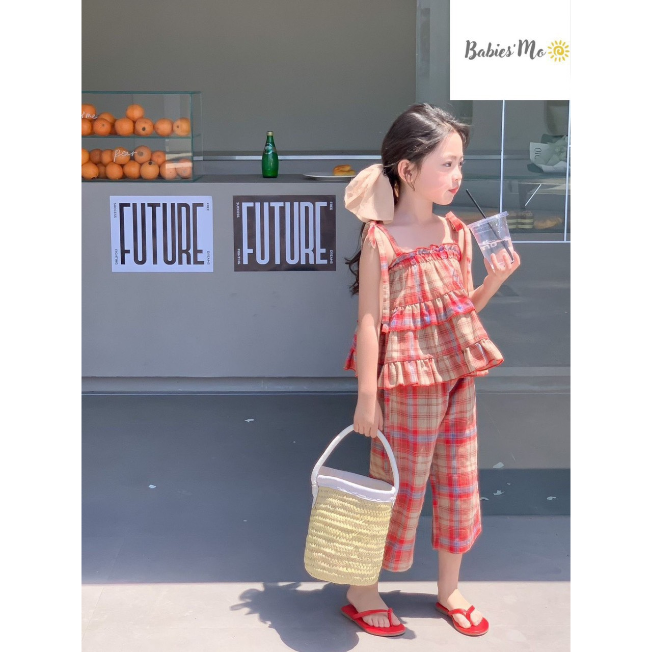 10 đen 30kg bộ kẻ nơ buộc vai cho bé gái