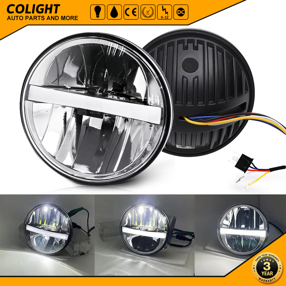 Đa Năng 5 3/4 Inch 5.75 "Đèn Led Ô Tô Xe Máy Đèn Pha H4 Phare Farol Moto Đèn Pha Dành Cho Xe Honda Yamaha Suzuki