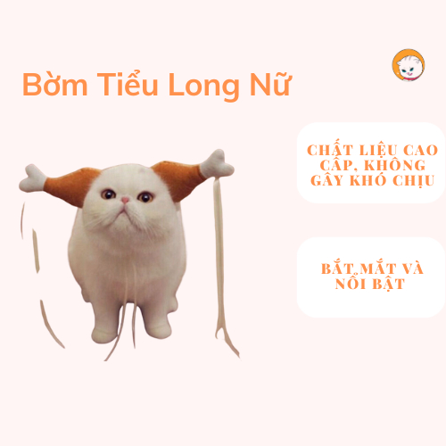 bờm tiểu long nữ đùi gà - bờm hoá trang hài hước cho chó mèo