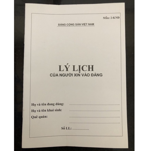 LÝ LỊCH NGƯỜI XIN VÀO ĐẢNG-combo 5 cuốn