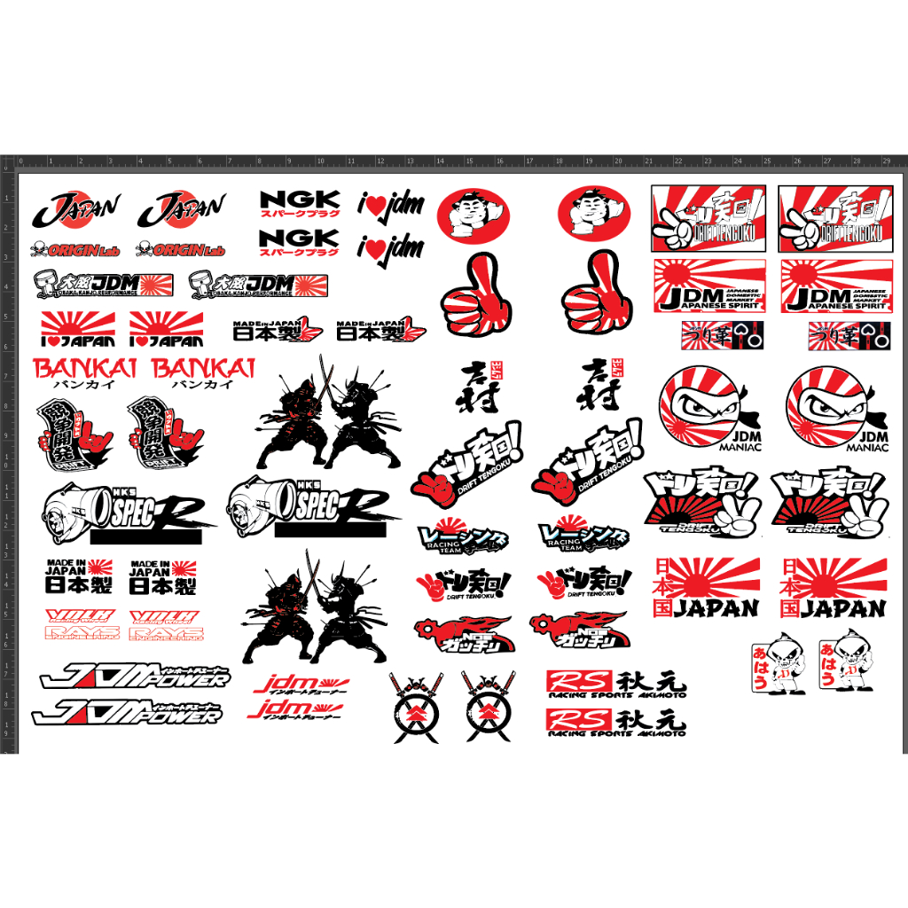 Sticker dán xe 1/10 phong cách JAPAN-JDM