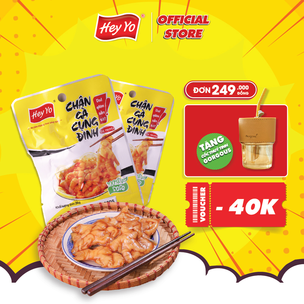 Chân gà rút xương Hey Yo Cung Đình 26g hàng Việt Nam đảm bảo VSATTP