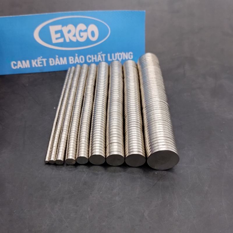 Nam châm tròn nhiều kích thước độ dày 2mm lực hút mạnh