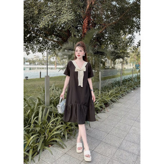 Váy bầu cổ nơ ren đuôi cá V01