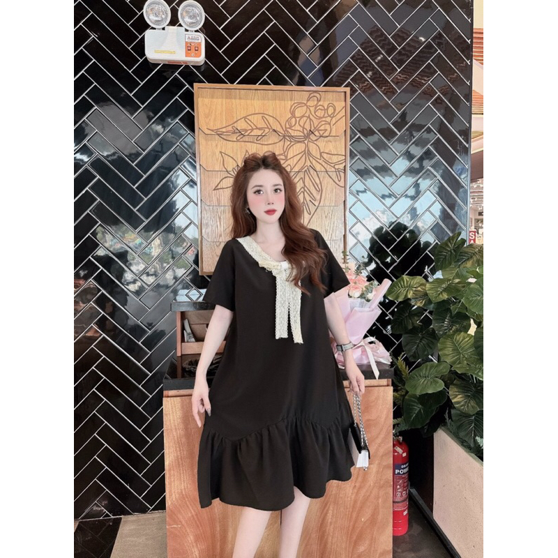 Váy bầu cổ nơ ren đuôi cá V01