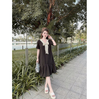 Váy bầu cổ nơ ren đuôi cá V01