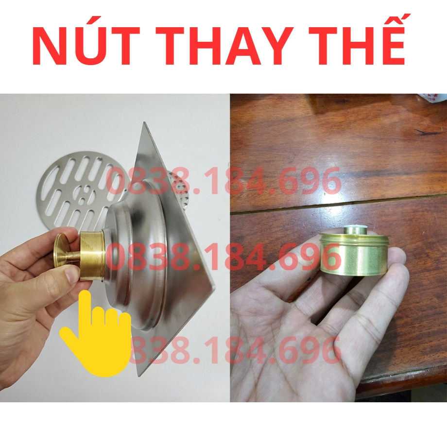 linh kiện thay thế thoát sàn chống bốc mùi, chống côn trùng nhà vệ sinh, nhà tắm, núm đồng thau lược rác