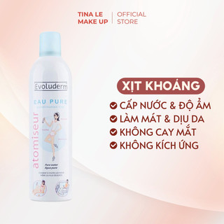 Xịt khoáng Evoluderm cấp ẩm cho da, làm dịu sạch khuôn mặt