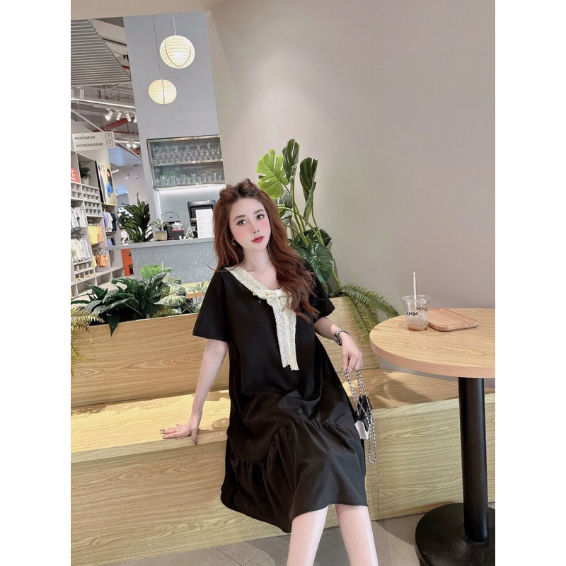 Váy bầu cổ nơ ren đuôi cá V01