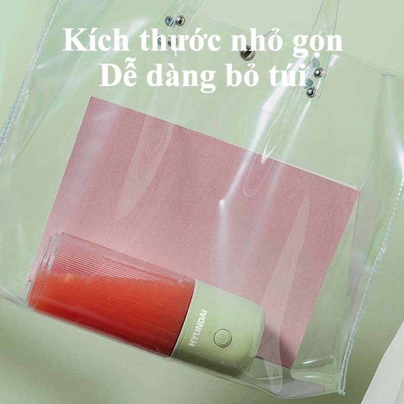 Máy Xay Sinh Tố Cầm Tay Huyndai Mini - Máy Xay Hoa Qủa Đa Năng Sạc Pin Tích Điện