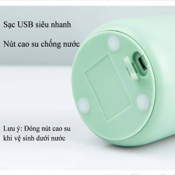 Máy Xay Sinh Tố Cầm Tay Huyndai Mini - Máy Xay Hoa Qủa Đa Năng Sạc Pin Tích Điện