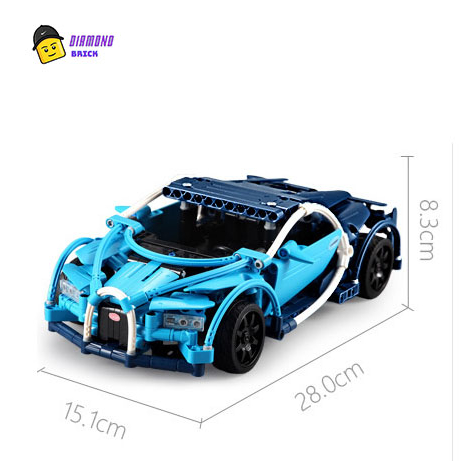 Đồ Chơi Lắp Ráp Kiểu LEGO Mô Hình Điều Khiển Từ Xa RC Siêu Xe Bugatti Chiron Blue C51053 CaDA Kèm Điều Khiển 2.4G