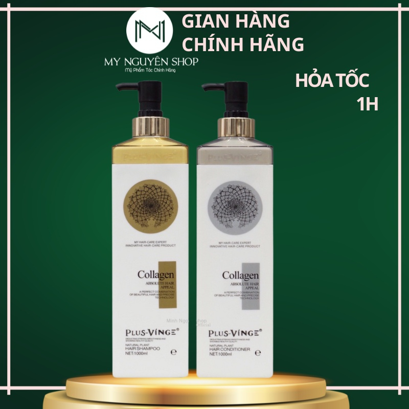 Dầu Gội Xả Collagen Vinge Trắng.Kích Thích Mọc Tóc, Phục Hồi Tóc Hư Tổn Hàng Chính Hãng Italy