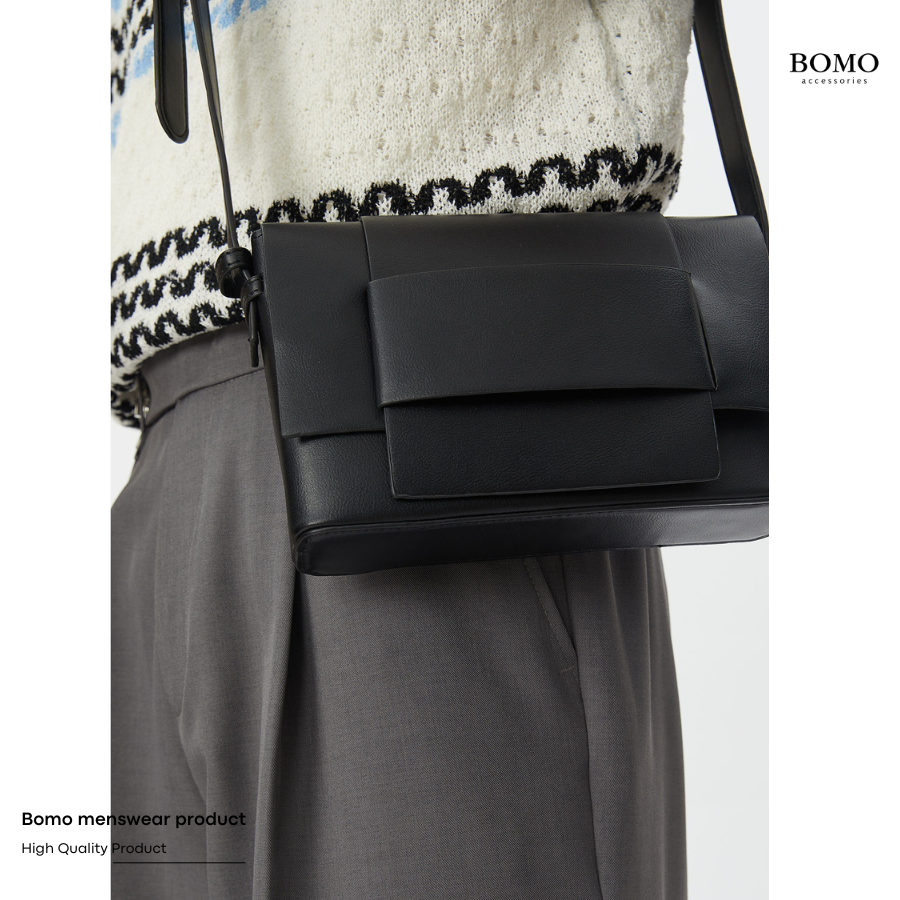 Túi xách đeo chéo đeo vai unisex phong cách Hàn Quốc độc đáo dành cho cả nam và nữ, màu đen xịn và hot trend - Bomo