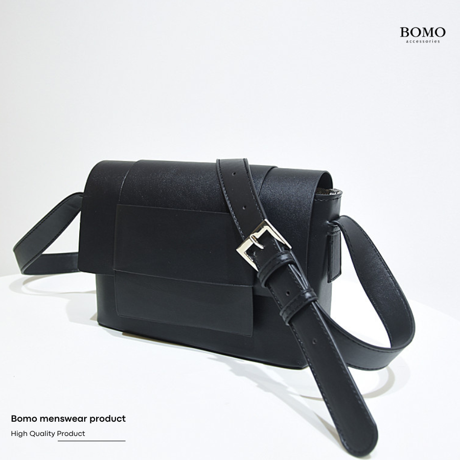 Túi xách đeo chéo đeo vai unisex phong cách Hàn Quốc độc đáo dành cho cả nam và nữ, màu đen xịn và hot trend - Bomo