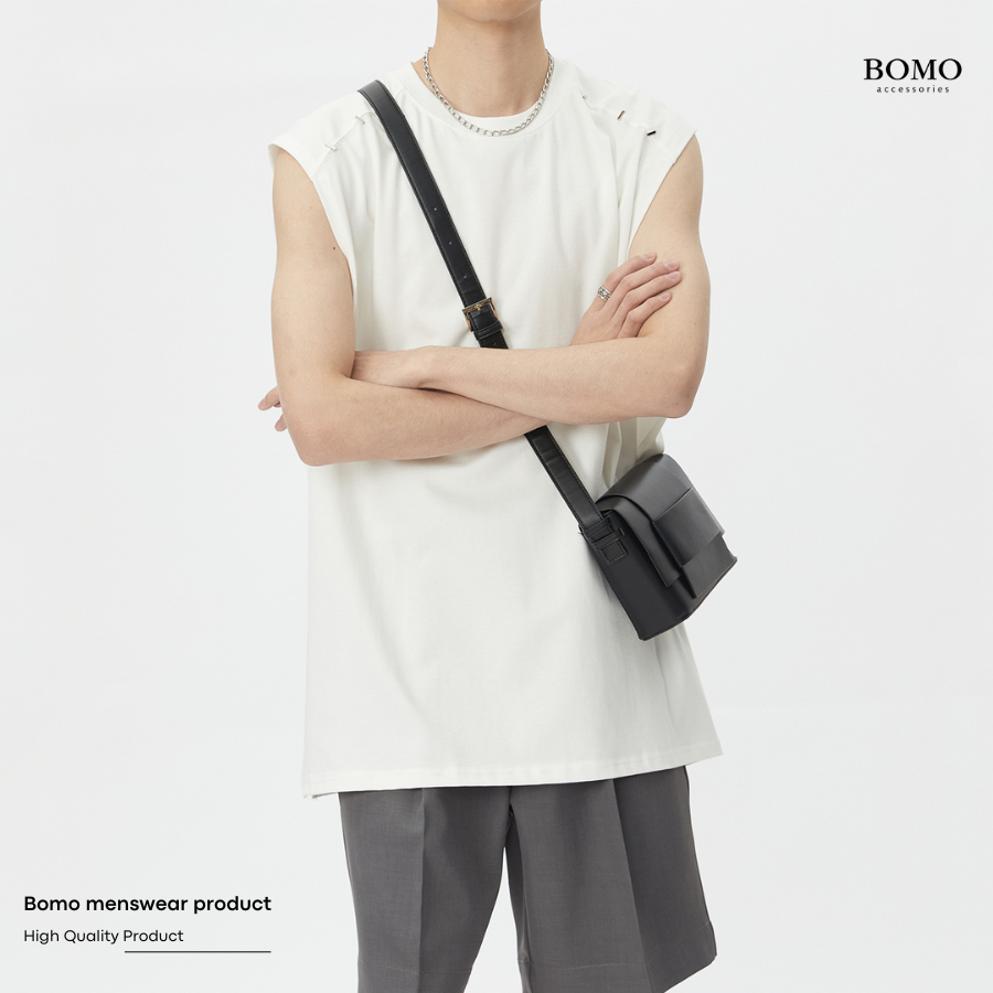 Túi xách đeo chéo đeo vai unisex phong cách Hàn Quốc độc đáo dành cho cả nam và nữ, màu đen xịn và hot trend - Bomo