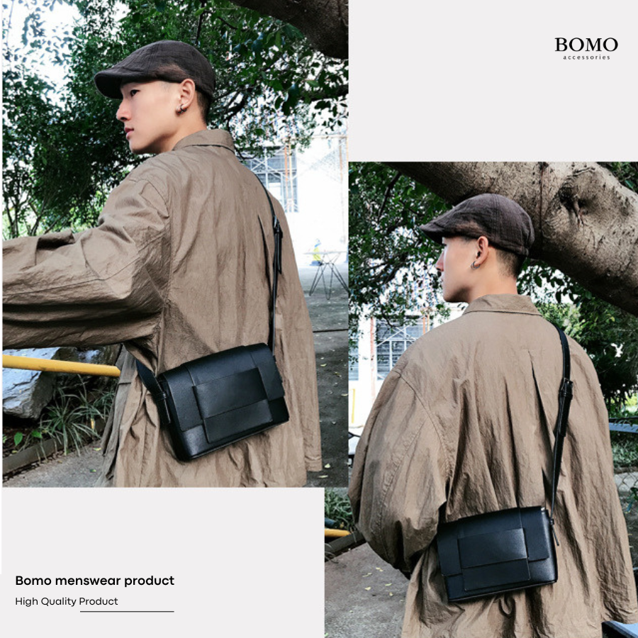 Túi xách đeo chéo đeo vai unisex phong cách Hàn Quốc độc đáo dành cho cả nam và nữ, màu đen xịn và hot trend - Bomo