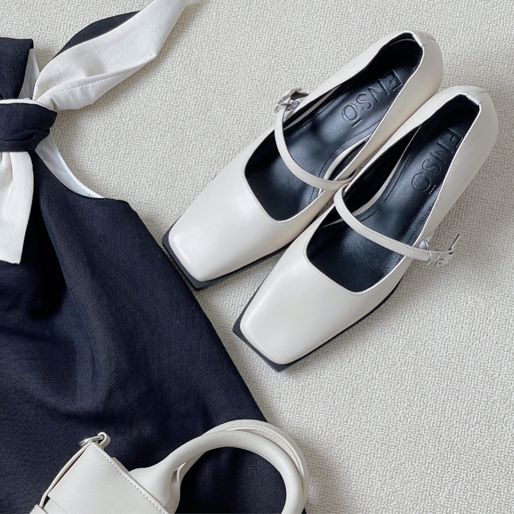 Giày mary jane da thật nữ MARY màu đen