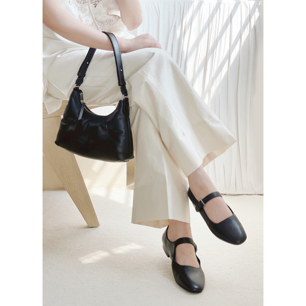 ENSo - Túi xách ELEGANT da thật màu đen