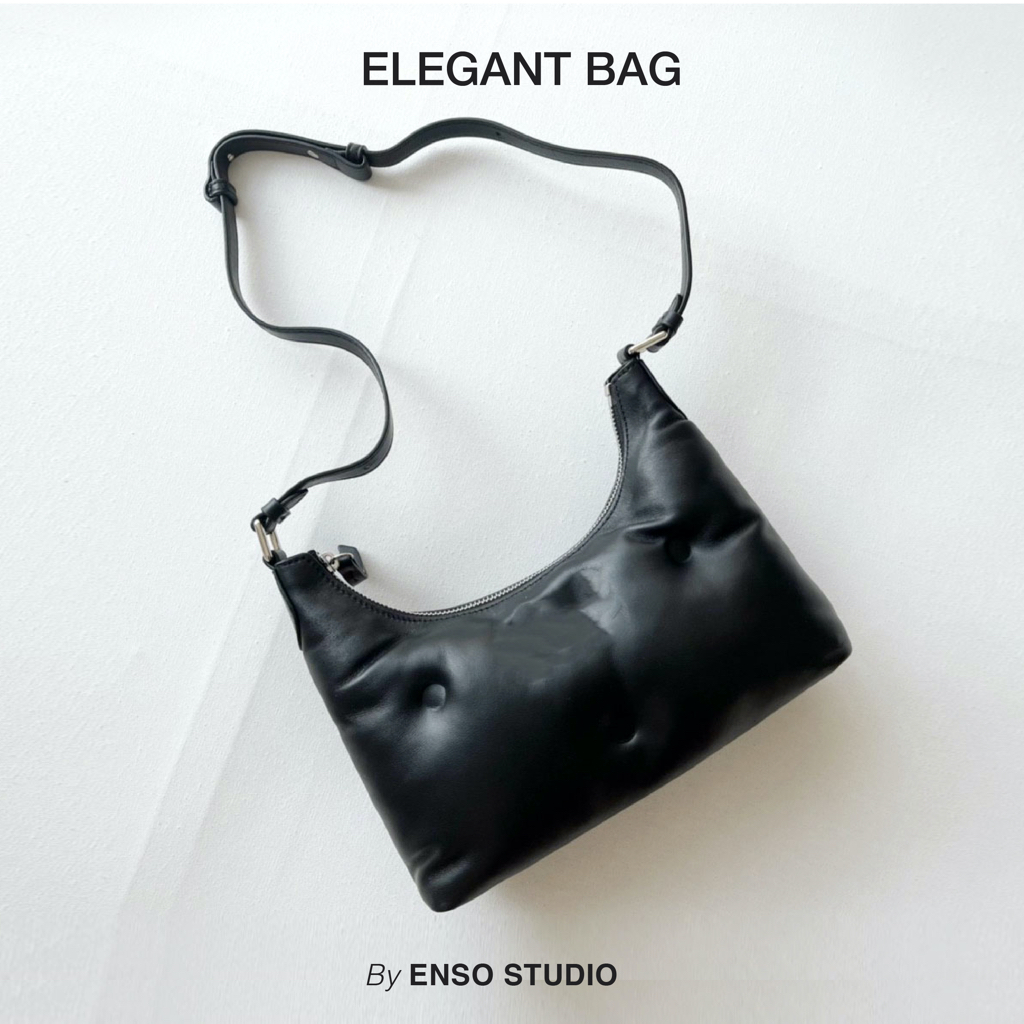 ENSo - Túi xách ELEGANT da thật màu đen