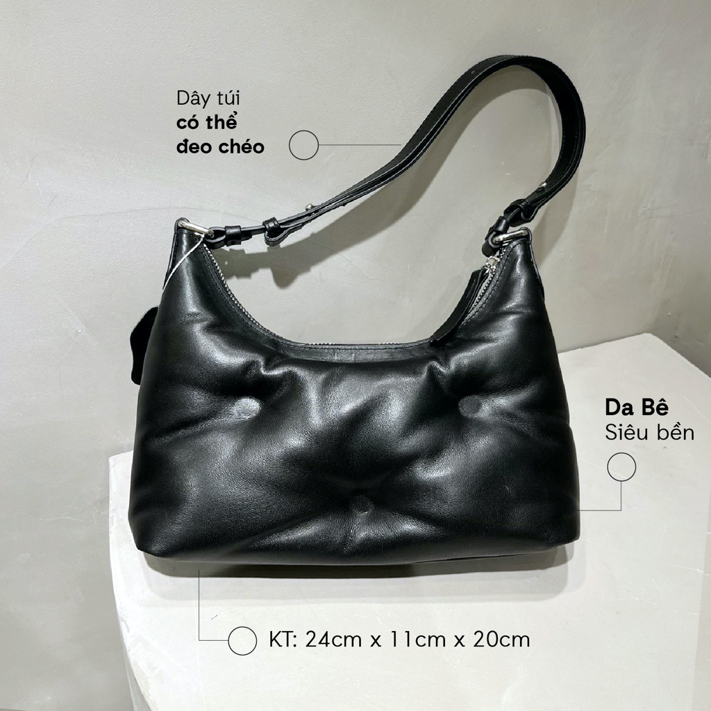 ENSo - Túi xách ELEGANT da thật màu đen