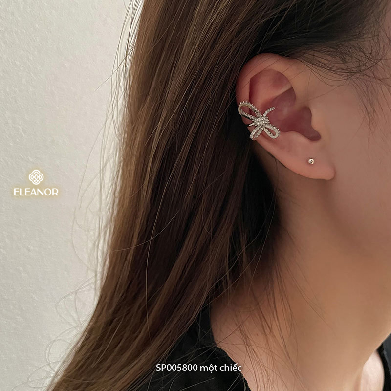 Bông tai nữ gắn vành Eleanor Accessories hình nơ đính đá phụ kiện trang sức 5800 (một chiếc)