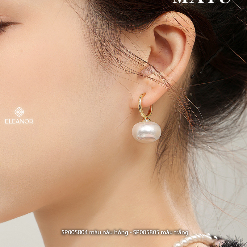 Bông tai nữ chuôi bạc 925 Eleanor Accessories đính ngọc trai nhân tạo phụ kiện trang sức 5804
