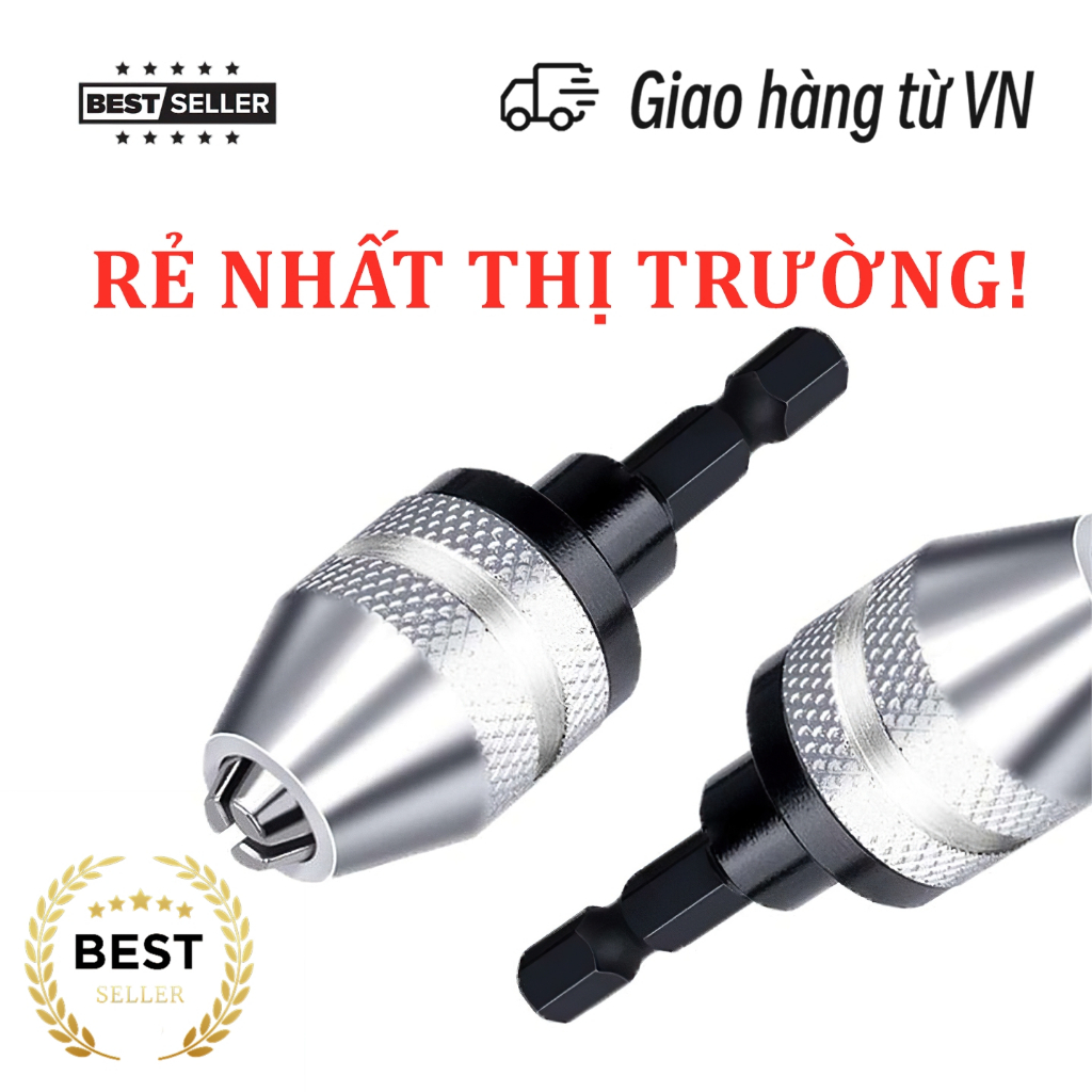 Đầu kẹp mũi khoan 0.3-6.5mm Đầu chuyển đổi máy khoan chuôi lục giác