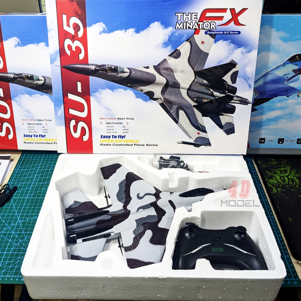 Máy bay điều khiển Su-35 2 kênh. Xốp dẻo Mpp siêu bền. KT 43*31*8CM. Pin 3,7V/300mAh. Điều khiển 300m