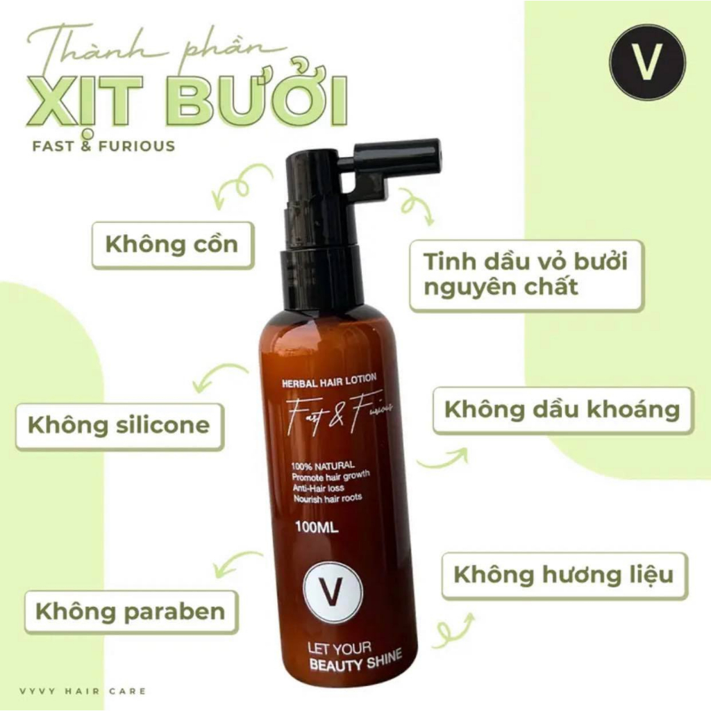 Xịt tóc chiếc xuất tinh dầu bưởi nguyên chất Vitamin E, Dầu Argan Ngăn rụng tóc, kích mọc tóc...