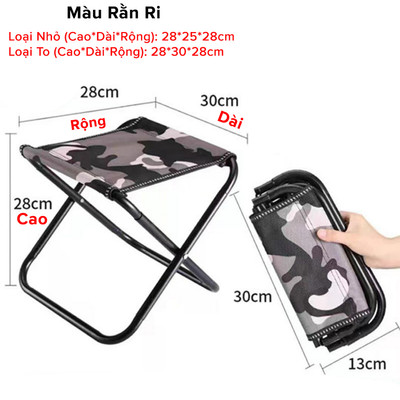Ghế Gấp Gọn, Ghế Xếp Dã Ngoại Hạ Gấp Gọn Mini Bỏ Túi Dễ Dàng Mang Đi Du Lịch, Dã Ngoại, Cắm Trại - Chính Hãng Dododios