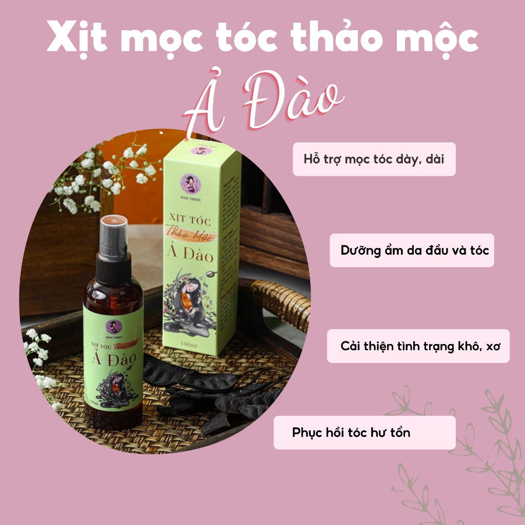 Xịt dưỡng tóc tinh dầu Bưởi rừng, hương Nhu giảm rụng, mọc tóc MỘC NHAN - 100ml