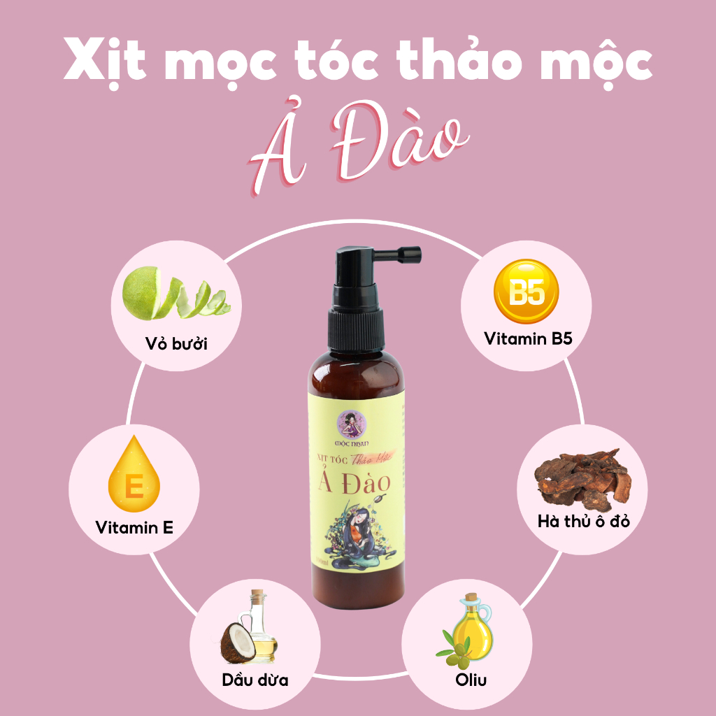 Xịt dưỡng tóc tinh dầu Bưởi rừng, hương Nhu giảm rụng, mọc tóc MỘC NHAN - 100ml | BigBuy360 - bigbuy360.vn