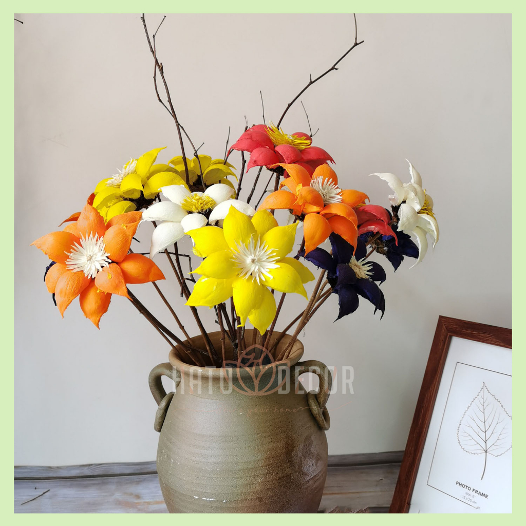 Hoa sen gỗ khô - Đài sen - Lá sen dâng cúng dường phật trang trí decor nhà - hoa lẻ