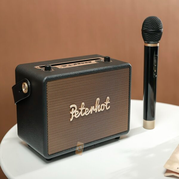 Loa Bluetooth Peterhot A106W, Loa Karaoke Không Dây Kèm Mic Hát Cực Hay, Bản Cao Cấp Nhất, Bass Cực Mạnh - BH 12 Tháng