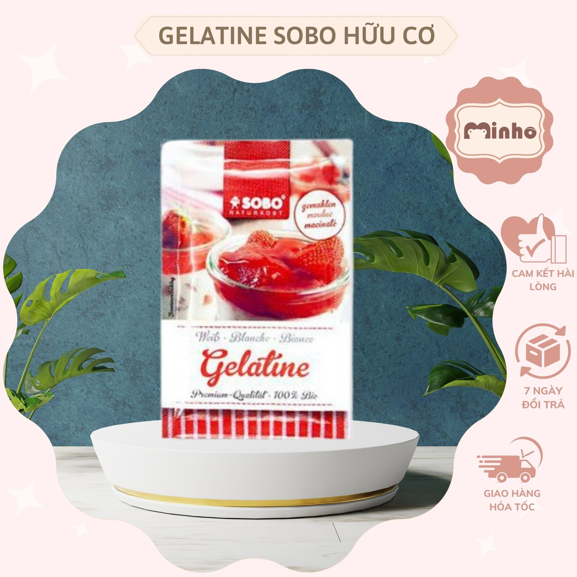 ( 6 lá) Gelatine hữu cơ dạng lá Sobo 10g