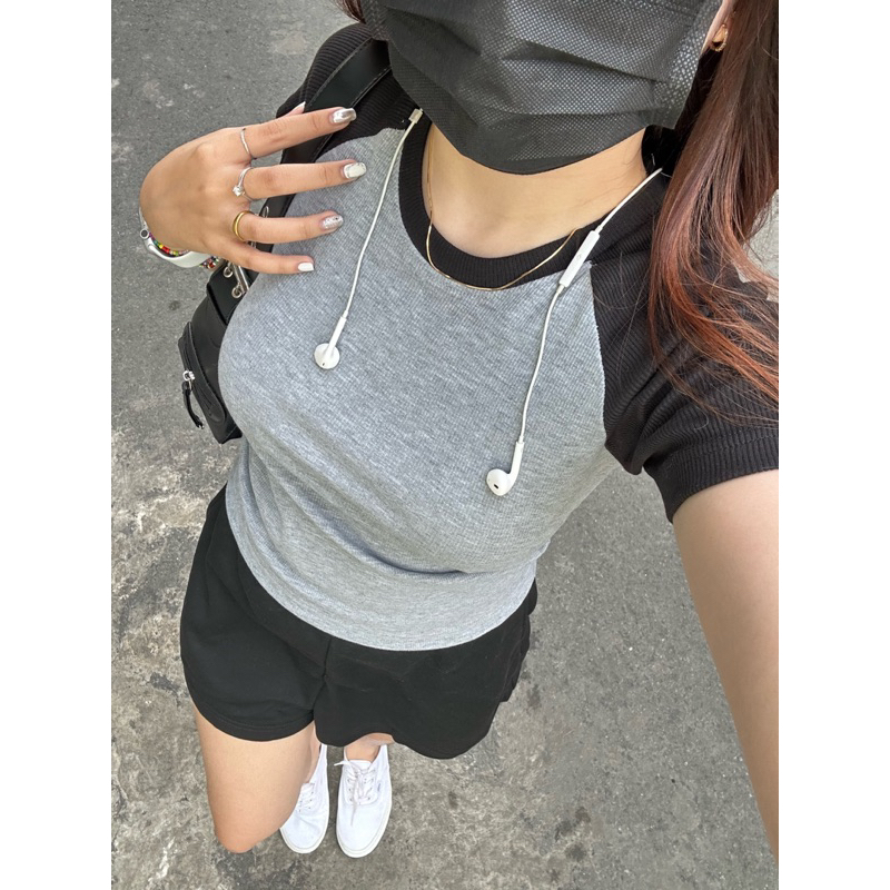 Áo raglan phối màu