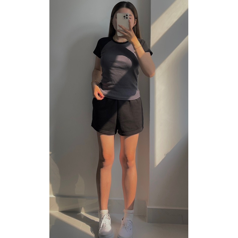 Áo raglan phối màu