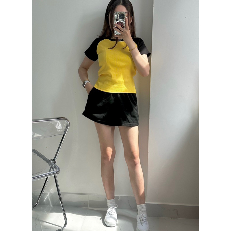 Áo raglan phối màu