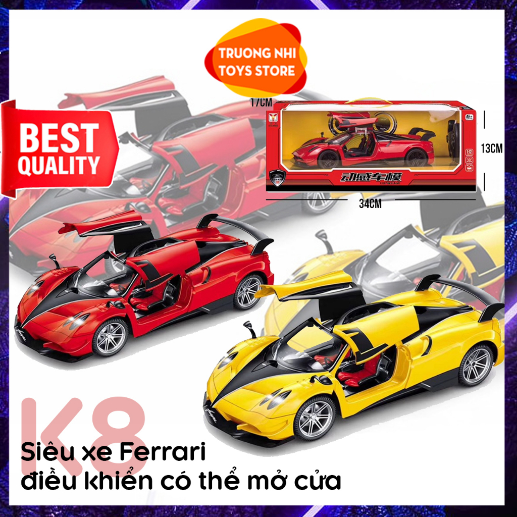 Xe điều khiển mở cửa, xe Ferrari điều khiển mở cửa, tặng kèm pin, siêu xe điều khiển K8