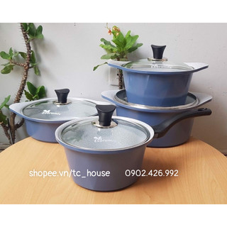 Bộ 4 nồi đáy từ chính hãng hàn quốc ecoramic size 18 20 22 24cm