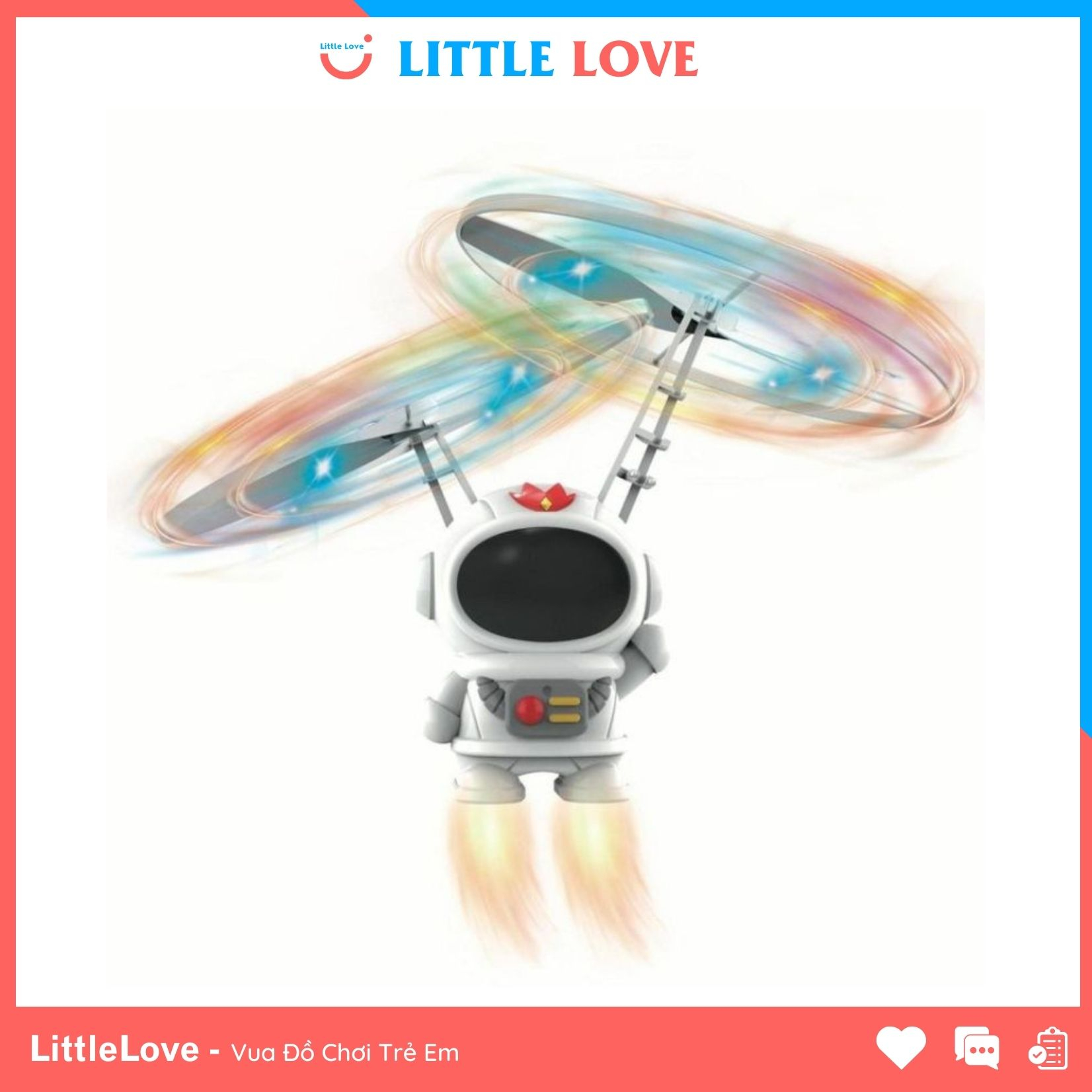 Máy Bay Đồ Chơi Cảm Ứng Mini Hình Phi Hành Gia Dễ Thương Có Đèn LED