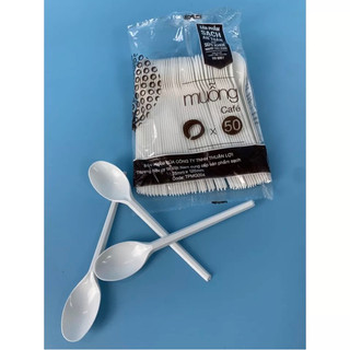 Combo 100 Muỗng nhựa cafe trắng đục dùng 1 lần tiện lợi, muỗng ăn rau câu, sữa chua, tàu hủ singapore, bánh flan,…