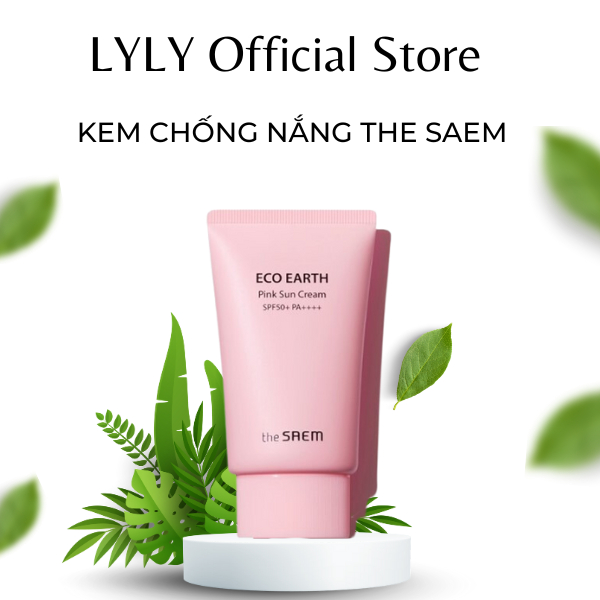 Kem Chống Nắng The Saem Eco Earth Power hồng 50ml Hàn Quốc