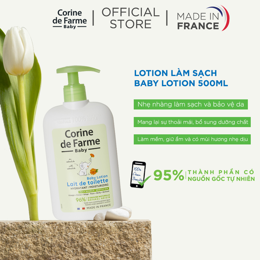 Lotion cho bé Corine de Farme Baby Lotion 500ml