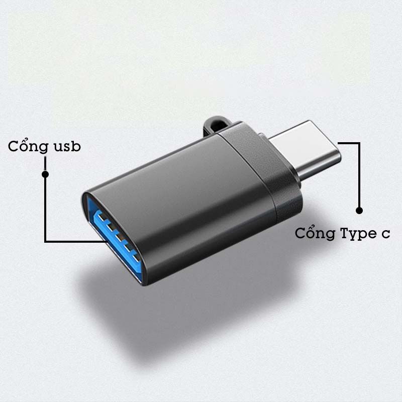 Đầu chuyển OTG Type-C to USB 3.0  | Vỏ nhôm có móc khoá