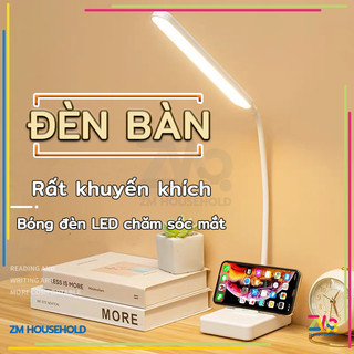 Đèn học led để bàn làm việc đọc sách pin tích điện( cảm ứng chạm, 3 chế độ màu, chỉnh mức độ sáng