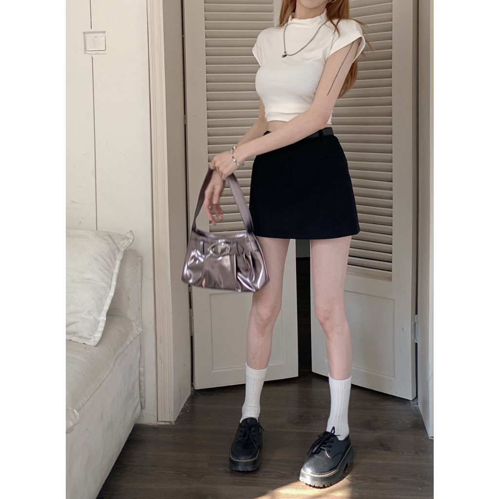 Chân váy chữ A chất Ruby 2 túi cơi kèm đai siêu hot 8020